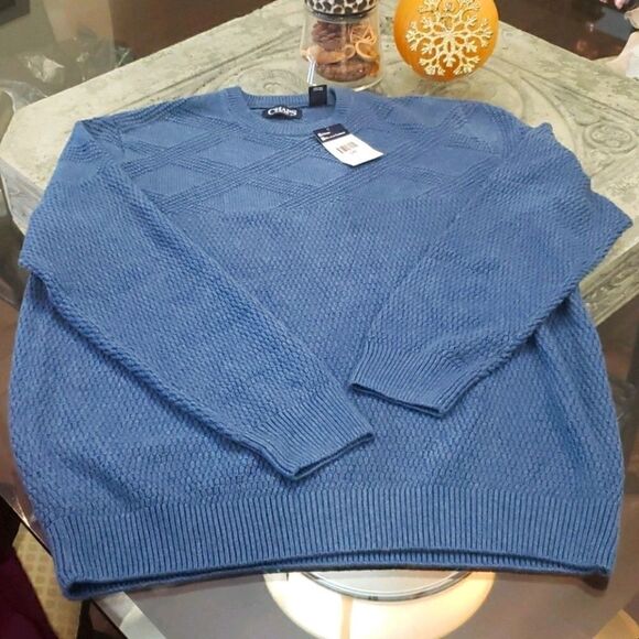 𝅺SALE! Chaps men's Crewneck Cotton Oversized Sweater L  new - Picture 1 of 5